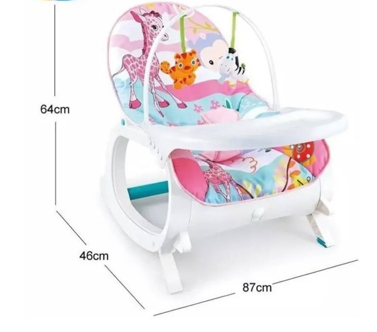 Silla Mecedora Vibradora Musical Antirreflujo Para Bebe Con Bandeja REF 175