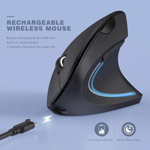 Mouse Vertical Ergonómico Inalámbrico, evita túnel del carpo WM336