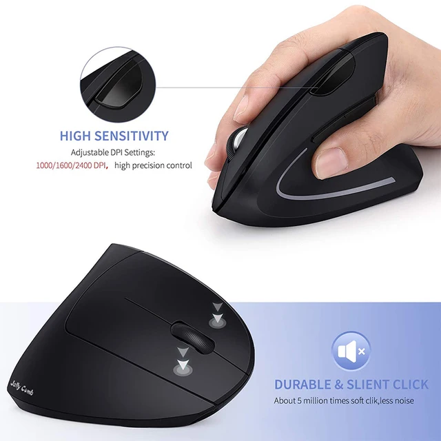 Mouse Vertical Ergonómico Inalámbrico, evita túnel del carpo WM336